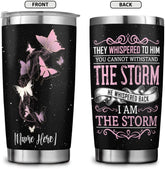 Personalized Tumbler Butterfly They Whispered to Her Stainless Steel Tumbler Gifts for Butterfly Lover Tumbler Cups for Coffee Tea, Customized Gifts for Birthday Christmas Thanksgiving