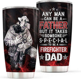 Firefighter Gifts for Men - Stainless Steel Insulated Tumbler with Lid - Father's Day, Christmas, Birthday Fireman Coffee Mug - Firefighter Dad Gifts from Daughter, Son, Wife