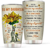 Birthday Gifts for Daughter from Mother Tumbler , Daughter Gift from Mom Tumbler - You Are My Sunshine Insulated Stainless Steel Tumbler Coffee Mug - Valentines Day, Christmas, Wedding Day, Mother's Day