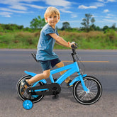 14 Inch Child Bike with Auxiliary Sports Wheel for Boys Girls WhiteRedBlueYellow
