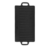 Rectangular Griddle Pan Cast Iron Non Stick Double Sided Baking Cooking Tray Even Heat Distribution for Making Eggs Bacon
