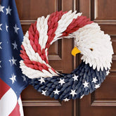 American Flag Eagle Wreath 4th of July Wreath Memorial Day Wreath for Front Door Decorations