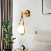 Modern Glass Ball Wall Lamp Wall Sconce Light Fixtures Fit Bathroom Bedroom Gold