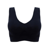 Vest Bra with Chest Pad Wire Free Solid Color Women Seamless Sports Bra for Gym