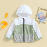 Toddler Boys Zip Up Hoodies Jacket Contrast Color Hooded Long Sleeve Coat Fall Winter Kids Clothes Outerwear