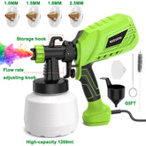 550W HVLP Electric Spray Gun Paint Sprayer Machine Gift Of 4 Nozzles Of Different Sizes 1200ml Capacity Tools For Construction