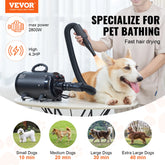 VEVOR Dog Dryer, 2000W/2.7HP Dog Blow Dryer, Pet Grooming Dryer with Adjustable Speed and Temperature Control, Pet Hair Dryer
