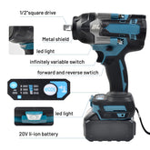 1200N.M Torque Brushless Electric Impact Wrench 1/2 inch Cordless Wrench Screwdriver Power Tools for Makita 18V Battery