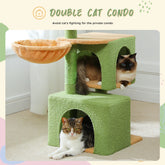 Multi-Level Cat Tree for Indoor Cactus Cat Tower with Sisal Scratching Posts Large Condo Deep Hammock Cat Accessories Cat toys