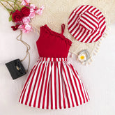 Summer Western Style Short Sleeved Small Floral Shawl Princess Style Girls' Dress Girls Coral Dress