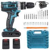 21V Cordless Drill Electric Screwdriver Electric Impact Drill Mini Wireless Power Driver DC Lithium-Ion Battery Power Tools