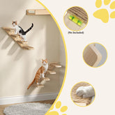 Cat Four Steps Stairway - Wall Mounted Wooden Stairs Ladder Climber Shelf Perch for Scratching, Climbing, Jumping and Relaxing