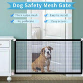 Dog Safety Gate Pet Safe Mesh Fence Portable Folding Baby Safety Gate Install Anywhere 180*72CM/ 110*72CM