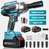 Seesii Cordless Impact Wrench 650N.m Torque Brushless Electric Wrench Power Tools with Sockets for Car Tire disassembly Home DIY