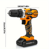 HILDA 21V Mini Drill Tool Hand Drill Lithium Drill Suitable for Plastic Wood Metal Screw Electric Tools