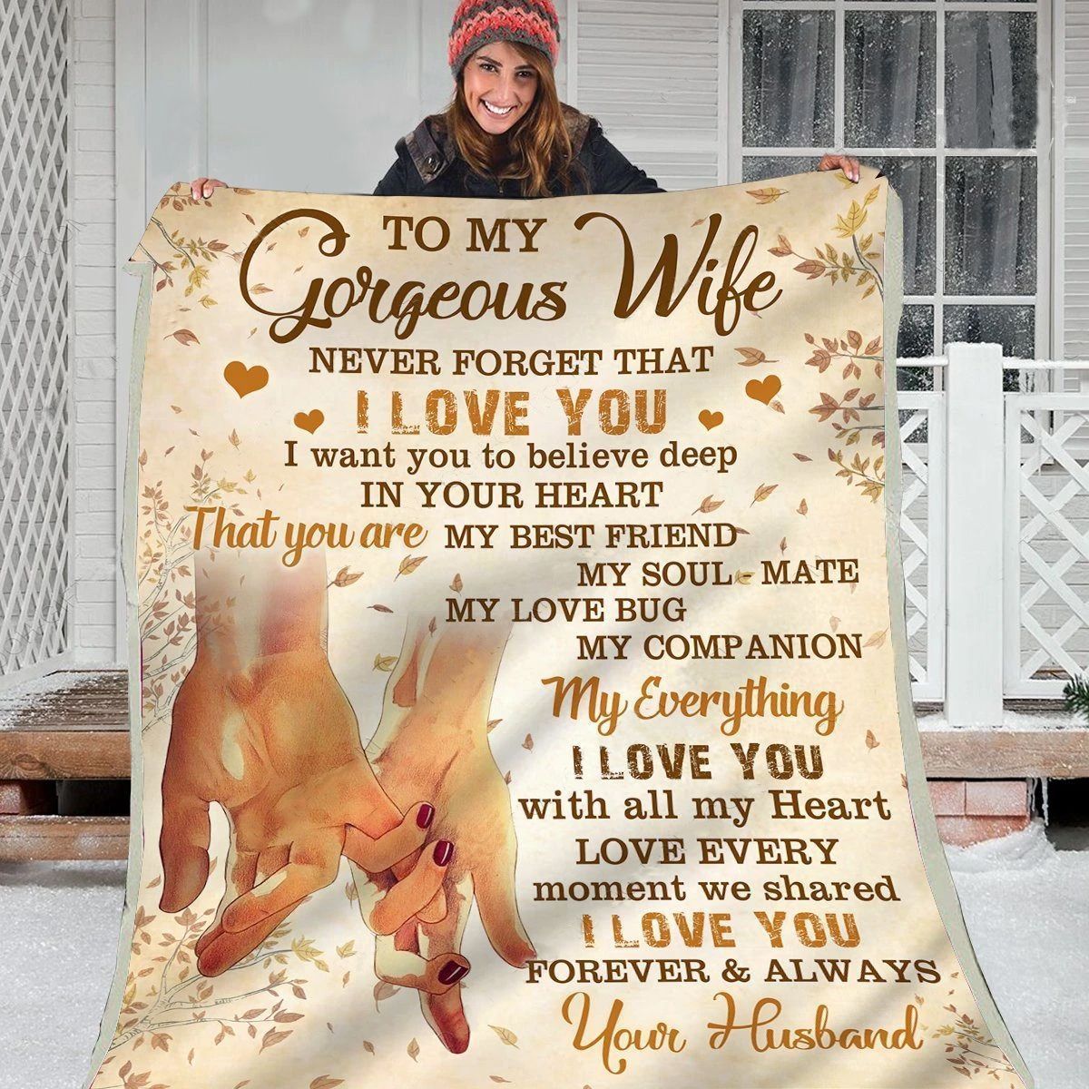 To My Wife Blanket From Husband, Gift For Her Wife Anniversary Birthday Christmas Blanket Gift