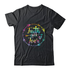 Faith Over Fear Arrow Cute Lettering Inspirational Christian T-Shirt Hoodie Sweatshirt Tank tops