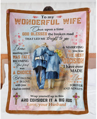 To My Wonderful Wife From Husband - I Love You Forever And Always Old Couple Personalized Fleece Blanket