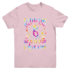 6 Years Of Being Awesome 6 Years Old 6th Birthday Tie Dye Youth T-Shirt Hoodie Sweatshirt Tank tops