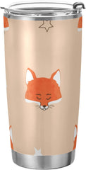 Fox Tumbler, Foxes Stainless Steel Tumbler Travel Coffee Mug Double Wall Insulated Tumblers with Lid and Straw Tumbler Cups BPA Free