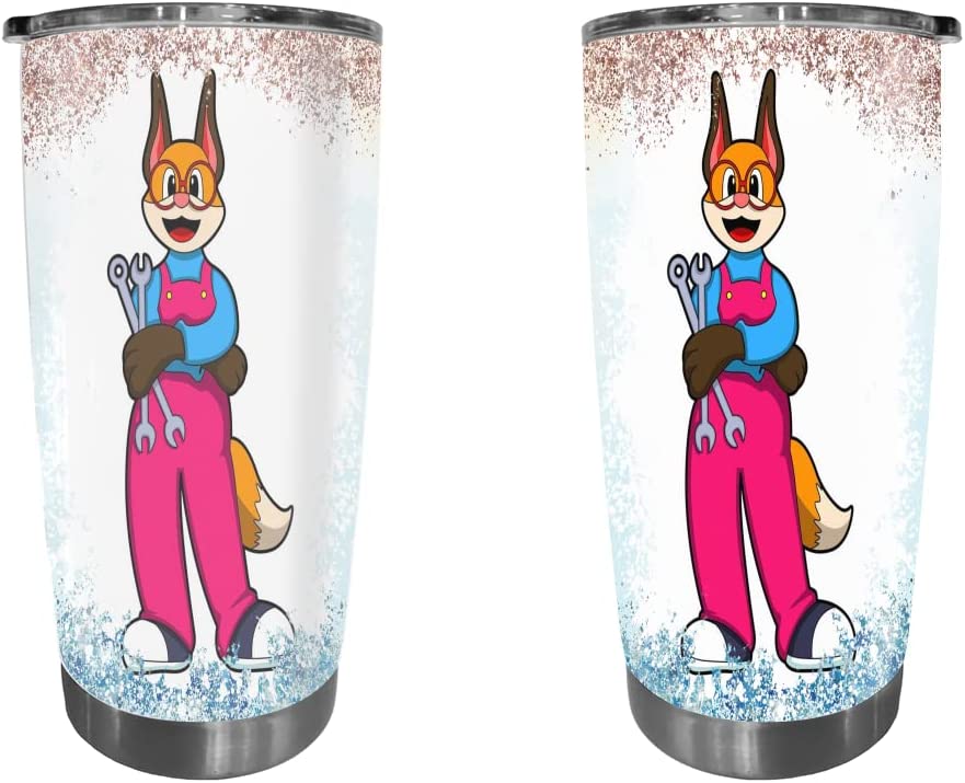 Fox Tumbler, Fox Craftsman Wrench Tumbler Cup With Lid Stainless Steel Double Wall Vacuum Insulated Tumblers Coffee Travel Mug Cups Birthday Christmas Gifts For Women