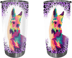 Fox Tumbler, Fox Popart Tumbler Cup With Lid, Stainless Steel Skinny Tumbler, Double Wall Insulated Tumblers, Insulated Travel Water Tumbler Cup