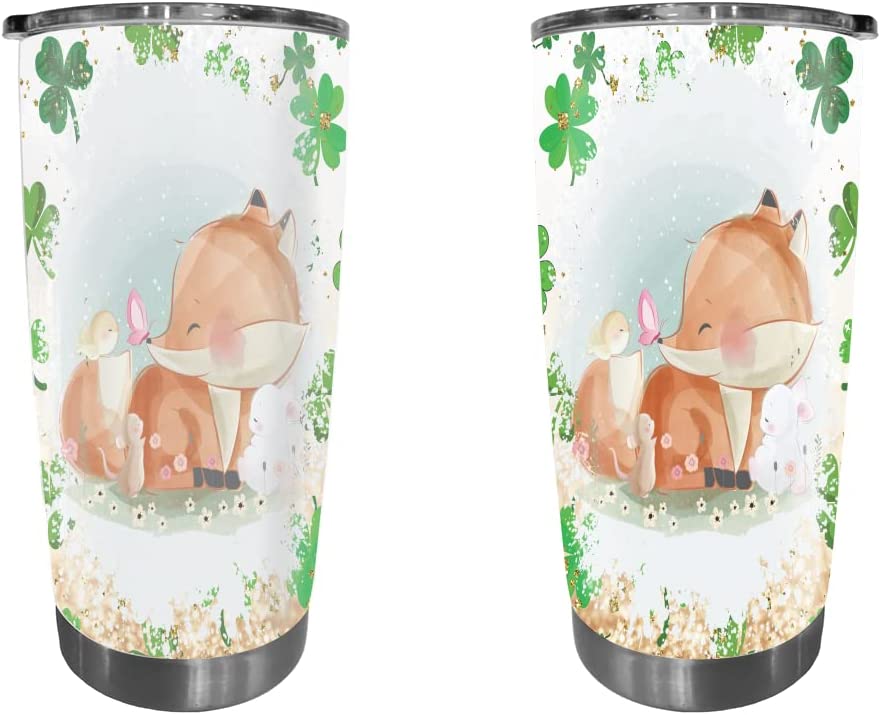 Fox Tumbler, Cute Fox With His Friends Tumbler Cup with Lid, Stainless Steel Wine Tumbler and s Insulated Travel Tumbler Cup,Perfect Birthday, Wedding, Christmas, Mother's Day Gift