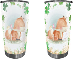 Fox Tumbler, Cute Fox With His Friends Tumbler Cup with Lid, Stainless Steel Wine Tumbler and s Insulated Travel Tumbler Cup,Perfect Birthday, Wedding, Christmas, Mother's Day Gift