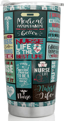 Nurse Gifts for Women Nurse Tumbler Nurses Week Gifts Stainless Steel Travel Cup Nurse Practitioner Gifts Double Wall Insulated Coffee Mugs with Splash-proof Lid, For CNA, RN, LPN School Student