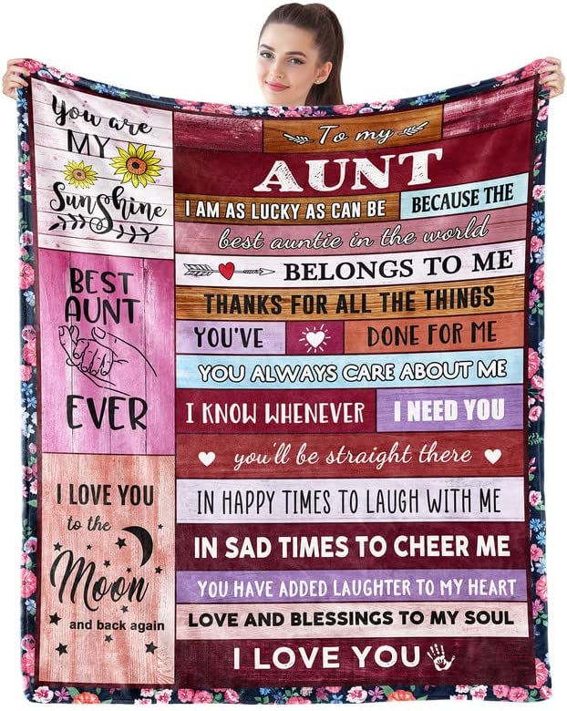 Aunt Gifts from Niece Nephew to My Aunt Blanket Birthday Gift Ideas for Aunt Best Aunt Ever Gifts Christmas Mothers Day Present Soft Throw Blanket