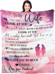 Wife Gift Blanket For Her From Husband, Romantic Wife Birthday Gifts For Her Wedding For Wife, To My Wife Blankets For Christmas Valentines Mothers Day