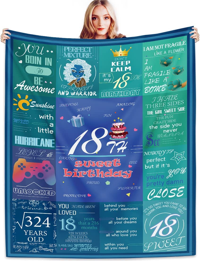 18Th Birthday Blanket Gifts For Girls 18Th Birthday Decorations Daughter Birthday Gifts 18Th Birthday Gifts For Her