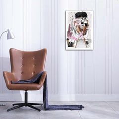 African American Wall Art Fashion Black Woman Queen Painting Home Decor For Bedroom Living Room Black Wall Art Woman Gifts