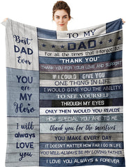 Dad Gifts Blanket - Dad Gifts From Daughter Son - Dad Birthday Anniversary Fathers Day Gifts - Best Dad Gift Ideas