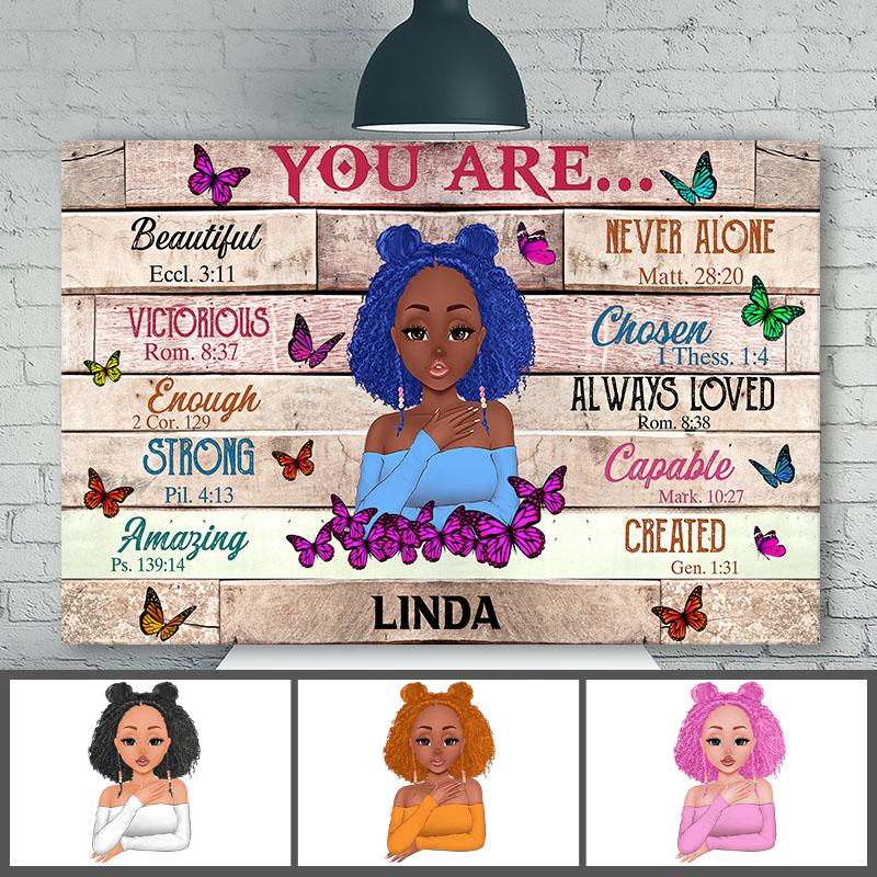 Black Girl You Are Beautiful Black Teenage Wall Art Personalized Canvas Wall Art