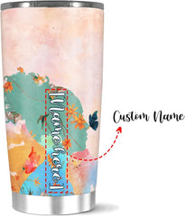 Personalized They Whispered To Her You Cant Withstand The Storm She Whispered I Am The Storm Tumbler, Custom Butterfly Insulated Coffee Cup, Gift For Girl On Holiday, 20 Or White