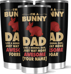 Personalized I Am A Bunny Dad Tumbler Custom Stainless Steel Coffee Cup 20 Customized Name Vacuum Insulated Double Walled Tumbler Gifts For Travel Kids Christmas New Year