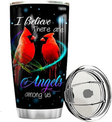 Personalized Stainless Steel Tumblers , With Lid - Cardinal Angels Tumbler Cup With Lid, Double Wall Vacuum Gifts For Women,Men,Christmas,Birthday ZDT24734
