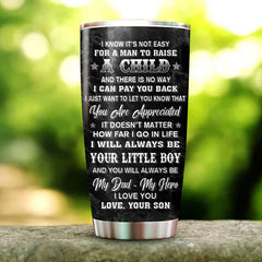 Dad Tumbler From Son, To My Dad Stainless Steel Tumbler, Best Dad Gifts From Son On Christmas, Thanksgiving, Fathers Day Presents From Son, Dad And Son Fathers Birthday Gifts Tumbler Cup