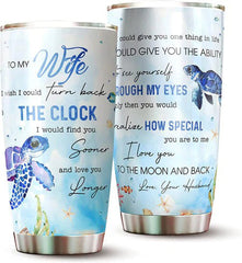 To My Wife Turtles Couple Tumbler Gifts - Tumbler Gifts for Wife, Her, Women's Day, Wife's Birthday, Aniversary, Mothers Day 2022