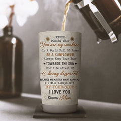 Birthday Gifts for Daughter from Mother Tumbler , Daughter Gift from Mom Tumbler - You Are My Sunshine Insulated Stainless Steel Tumbler Coffee Mug - Valentines Day, Christmas, Wedding Day, Mother's Day