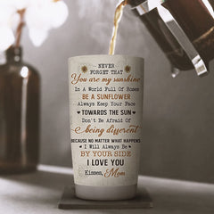 Daughter Gift from Mom - You Are My Sunshine , Insulated Stainless Steel Tumbler Coffee Mug - Valentines Day, Christmas, Wedding Day, Mother's Day, Birthday Gifts for Daughter from Mother