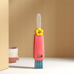 Petal three in one cup lid brush multifunctional gap cleaning brush milk bottle mouth groove cup brush