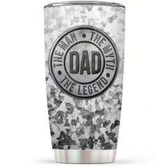 Gift for Dad Insulated Travel Mug - The Man The Myth The Legend Stainless Steel Tumbler Cup with Lid - Dad Gifts from Daughter Son Kid on Fathers Day, Birthday, Valentines Day, Christmas