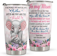 Mothers Day Gifts - Birthday Gifts for Mom & Mothers Day Gifts From Daughter - Mom Gifts From Kids Mother's Day Gifts - Stainless Steel Elephant Tumbler Mom Birthday Gifts From Daughter