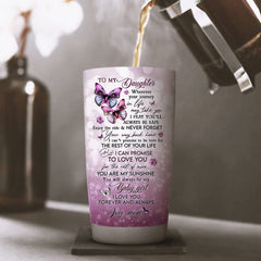 Daughter Gift from Mom - To My Daughter Insulated Stainless Steel Tumbler Coffee Mug - Christmas, Wedding Day, Mother's Day, Valentines Day, Birthday Gifts for Daughter from Mother