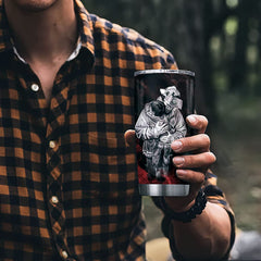 Firefighter Gifts for Men - Stainless Steel Insulated Tumbler with Lid - Father's Day, Christmas, Birthday Fireman Coffee Mug - Firefighter Dad Gifts from Daughter, Son, Wife