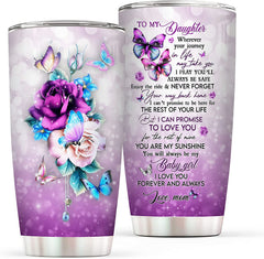 Daughter Gift from Mom - To My Daughter Insulated Stainless Steel Tumbler Coffee Mug - Christmas, Wedding Day, Mother's Day, Valentines Day, Birthday Gifts for Daughter from Mother