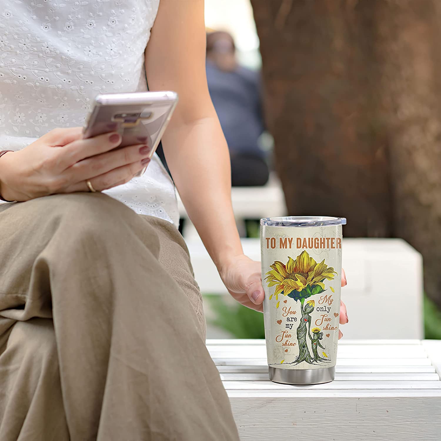 Birthday Gifts for Daughter from Mother Tumbler , Daughter Gift from Mom Tumbler - You Are My Sunshine Insulated Stainless Steel Tumbler Coffee Mug - Valentines Day, Christmas, Wedding Day, Mother's Day