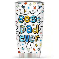 Gifts for Dad - Best Dad Ever Insulated Stainless Steel Tumbler Cup with Lid - Worlds Best Dad Gifts from Daughter Son Kid on Fathers Day, Birthday, Valentines Day, Christmas